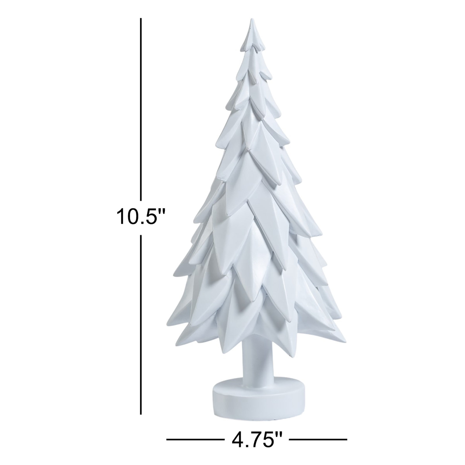 Decorative Tabletop Spruce Tree, White, 10.5" H x 4.75" W x 4.75" D