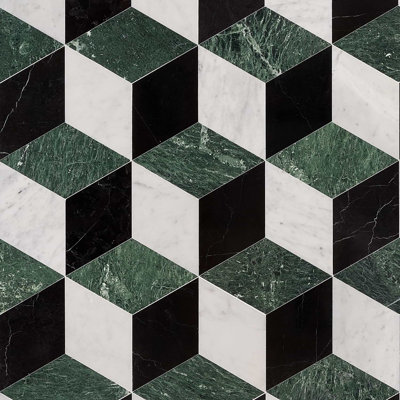 Havasar 8x9 Hexagon Polished Marble Mosaic Tile