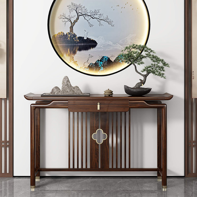 Nouvelle table d'entrée en bois massif de style chinois, H 33,4 po x l 47,2 po x P 14,9 po