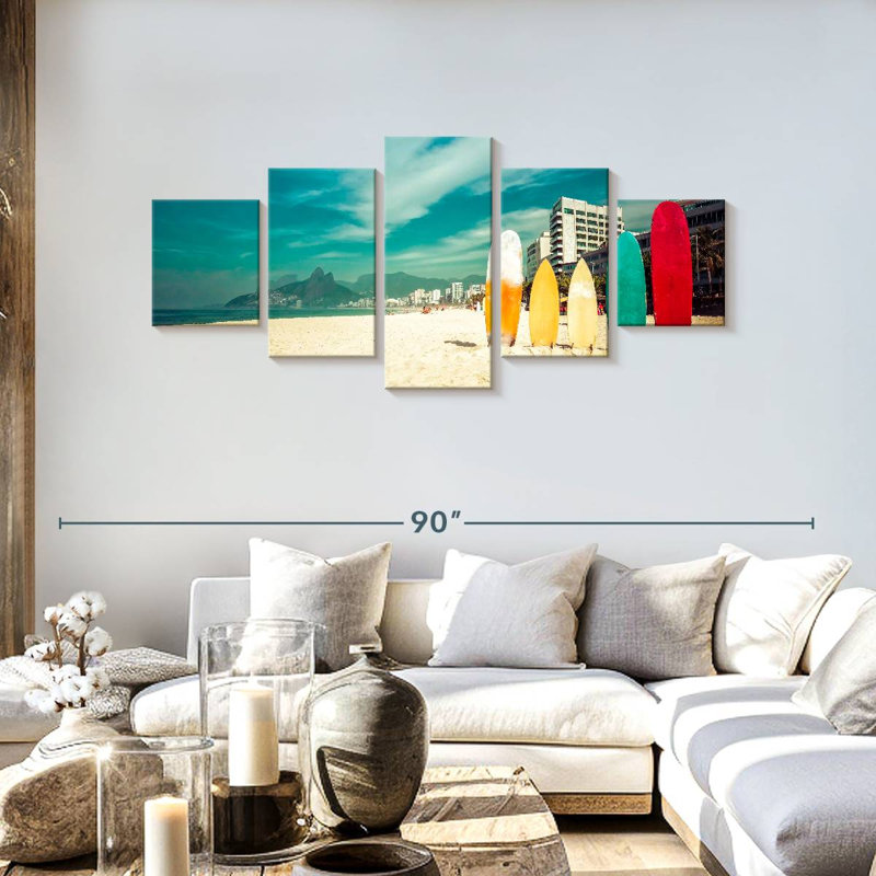 Surfboards, 30" H x 68" W