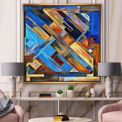 " Geometrical Shapes In Orange And Blue "