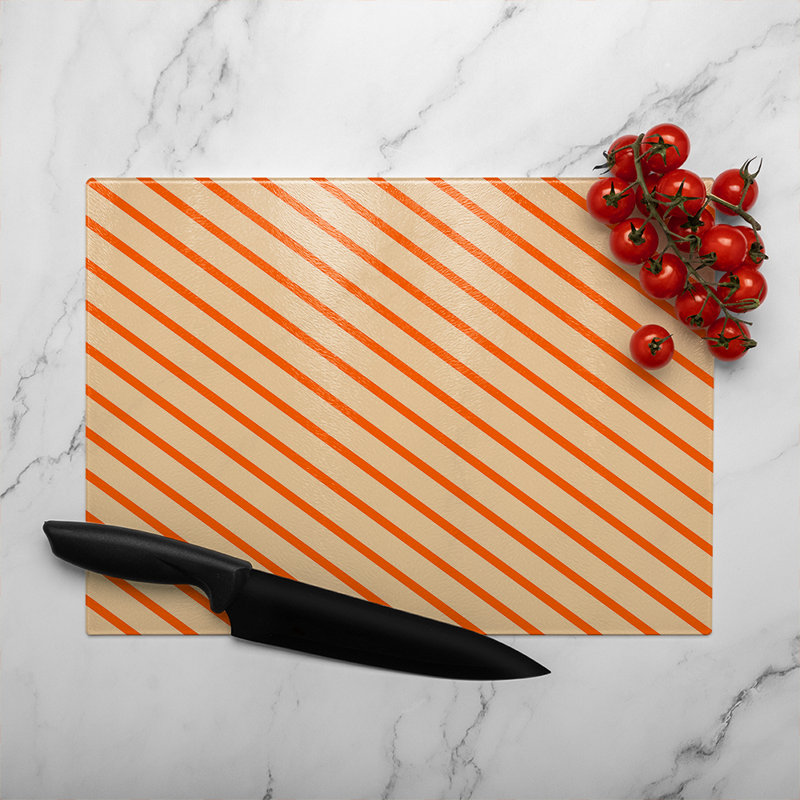 Lines Glass Chopping Board