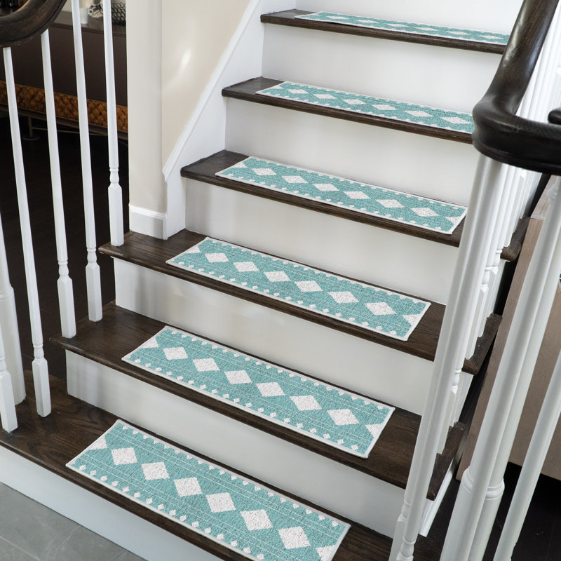 Tapis d'escalier Saranac, Bleu sarcelle clair