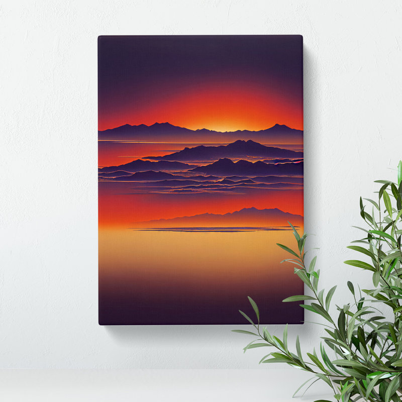 A Mountain Sunset No.1 - Unframed - Wrapped Canvas, 50cm H x 35cm W x 3cm D
