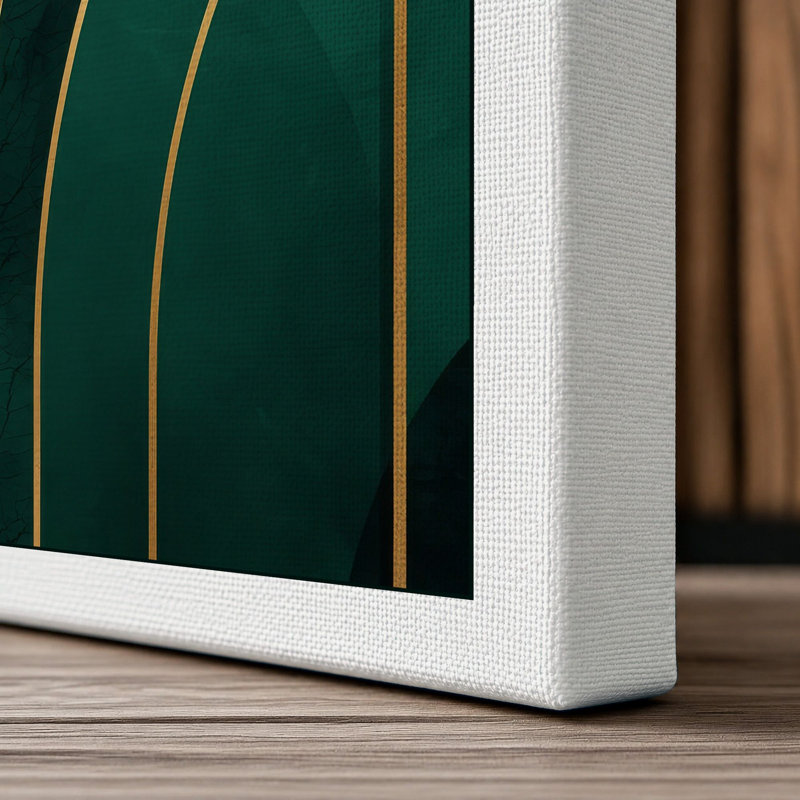 Symmetry Art Deco 1 Piece Wrapped Canvas Wall Art, 36x24 - 91.4 x 61.0 cm, White Border