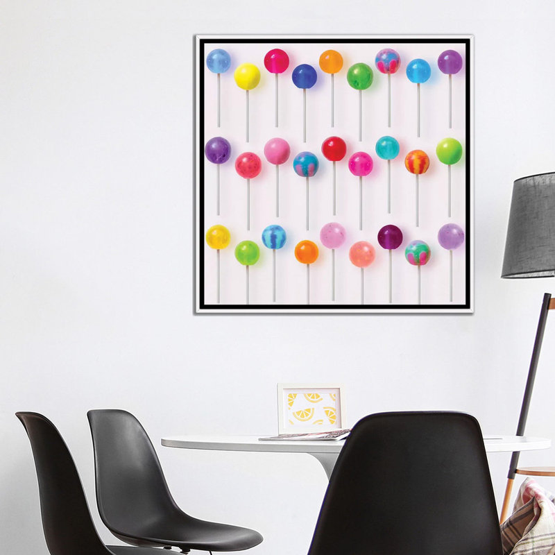 « Sucettes colorées » par Erin Summer-impression d’art graphique, Pas de tapis, H 37 po x l 37 po x P 1,5 po