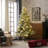 Snowy Flocked Tree Artificial Christmas Tree with Lights with Storage Bag-102099223