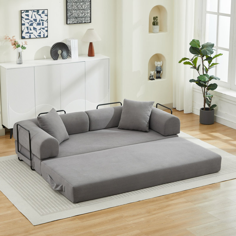 Canapé-lit pliant avec 2 coussins, Grey
