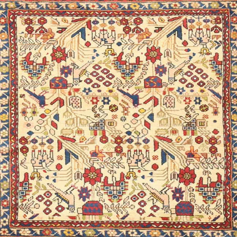 Oriental Indoor Rug, Square 3'
