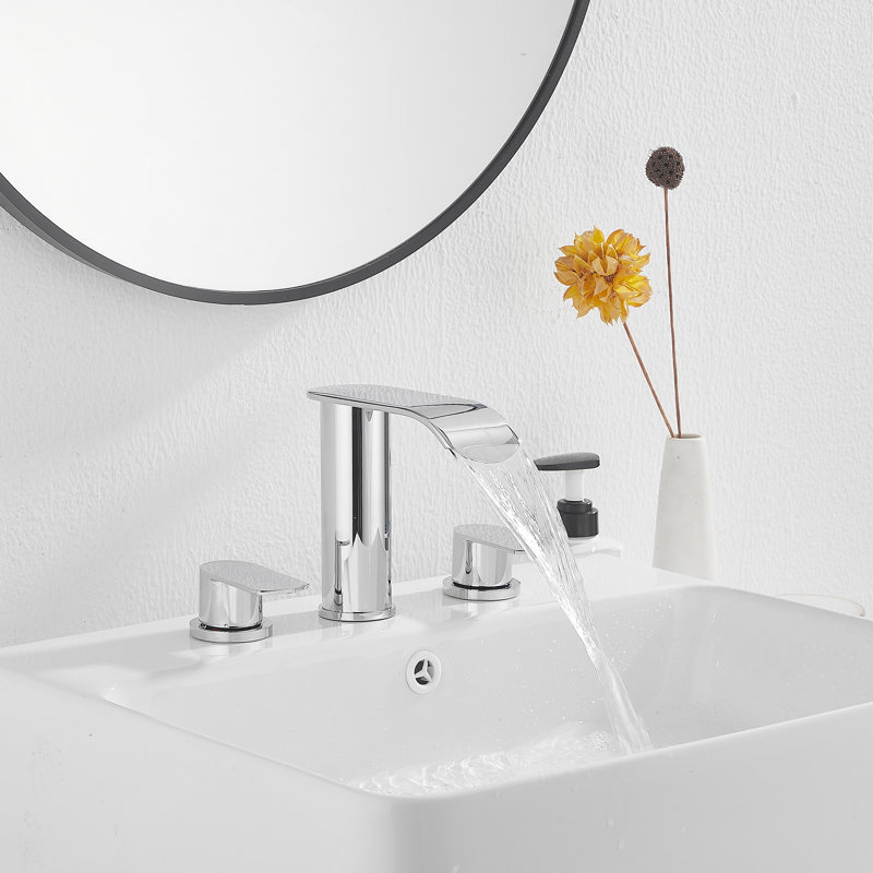 Widespread Bathroom Faucet, Polished Chrome