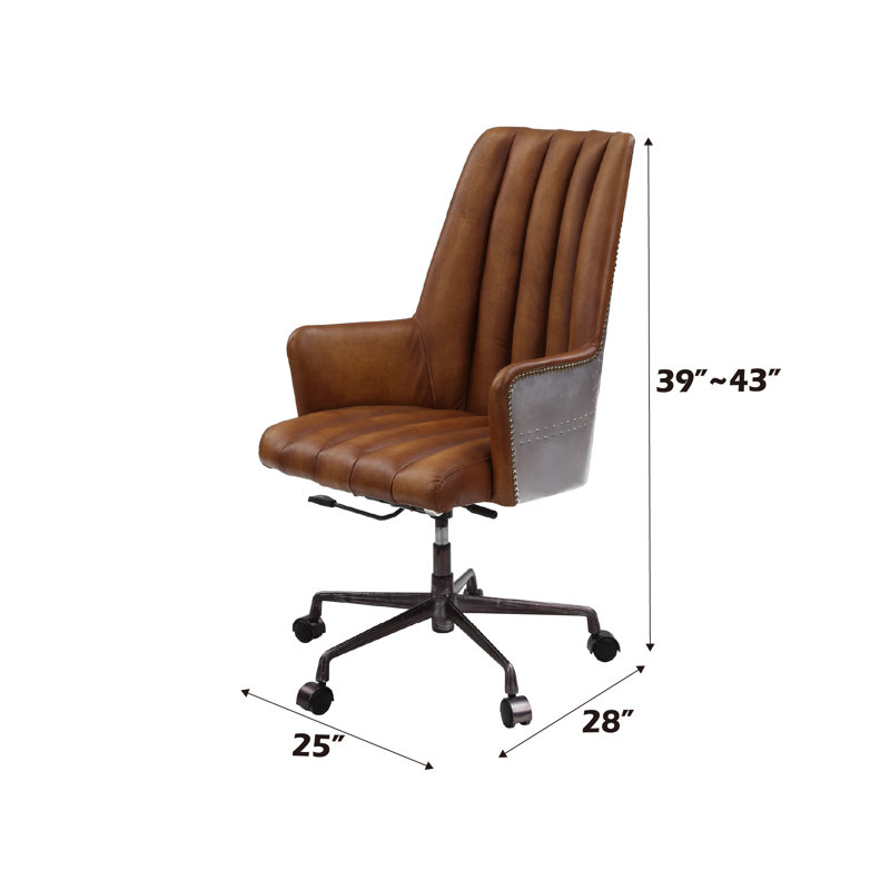 Chaise de bureau rembourrée en aluminium et sahara Salvol