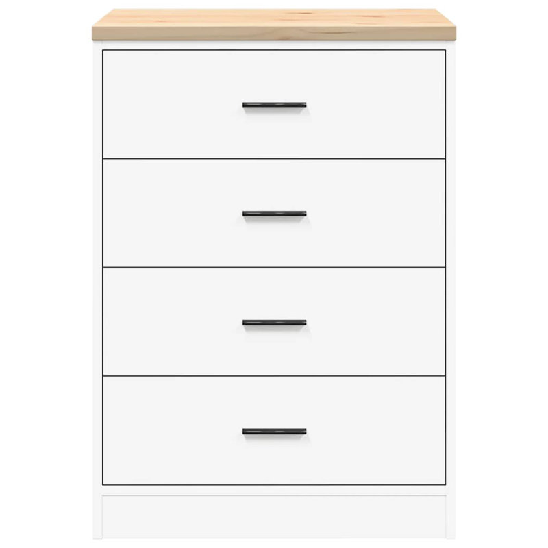 Solid Wood Single Storage Cabinet ( 85cm H x 60cm W x 51cm D), White