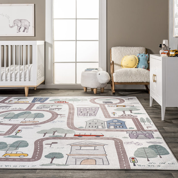 Zoomie Kids Chalea Kids Town Machine Washable Area Rug & Reviews | Wayfair