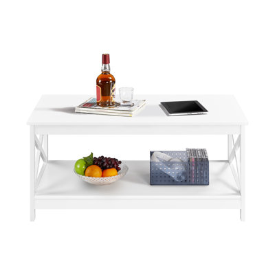2-Tier Coffee Table With Storage Shelf