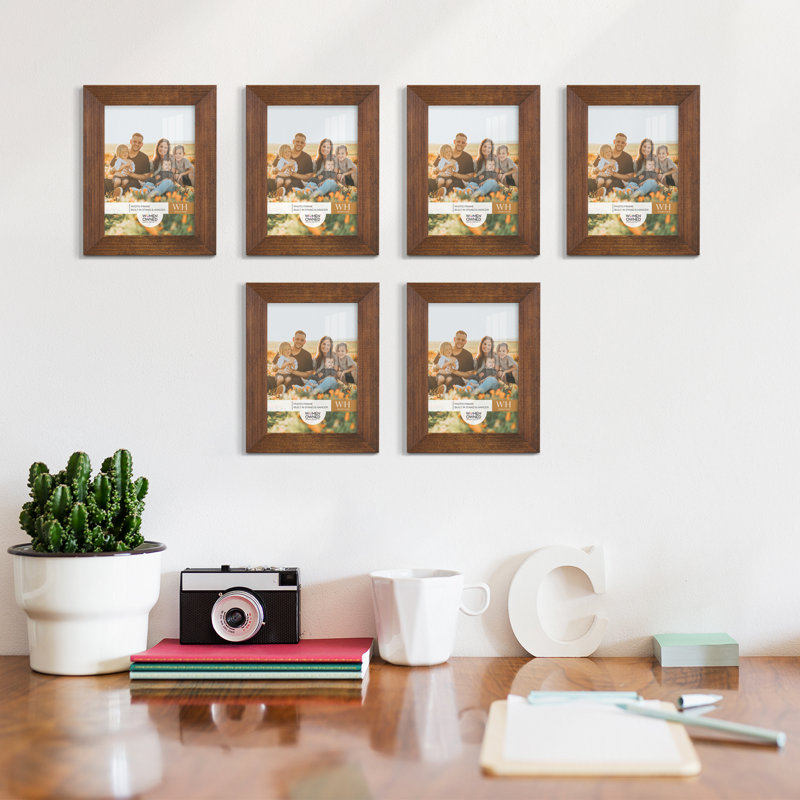 Ensemble de 2 cadres à photo simples en bois 3 po x 5 po noirs, 3 po x 5 po, Noyer