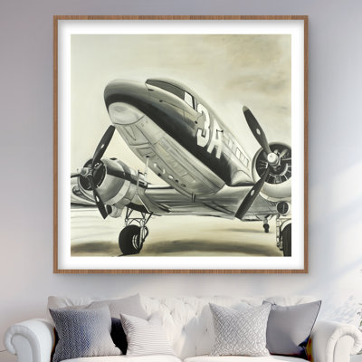 Reproduction encadrée vintage avion | «Man Cave Home Decor Art»