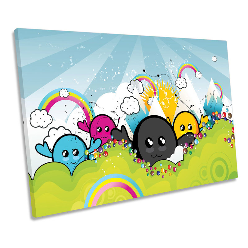 Happy Characters Kids Room - Wrapped Canvas Print, 30.5cm H x 45.7cm W