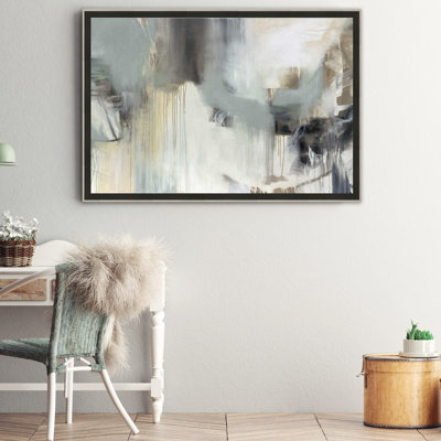 « argentum », reproduction de peinture à l’huile encadrée sur papier beige/gris