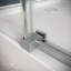 Porte de douche coulissante semi-sans cadre Gora 36 po x 76 po avec quincaillerie en verre poli trempé 5/16 po traité CrystalTech-120912250