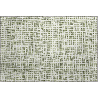 Premium Machine Washable Prisco Green Rug