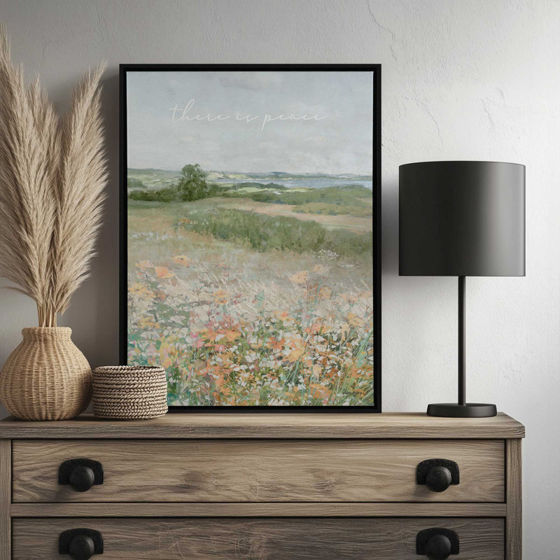 «There is Peace» par Amber Sterling, reproduction d'art, Toile avec cadre, Argent, L 18 po x H 24 po