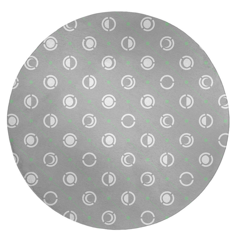 Chenille Geometric Indoor Rug, Round 5'