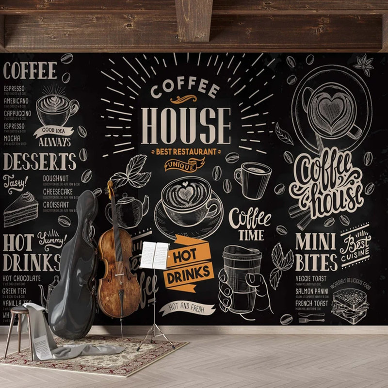 Chalkboard Café Vibes, 96" L x 108" W