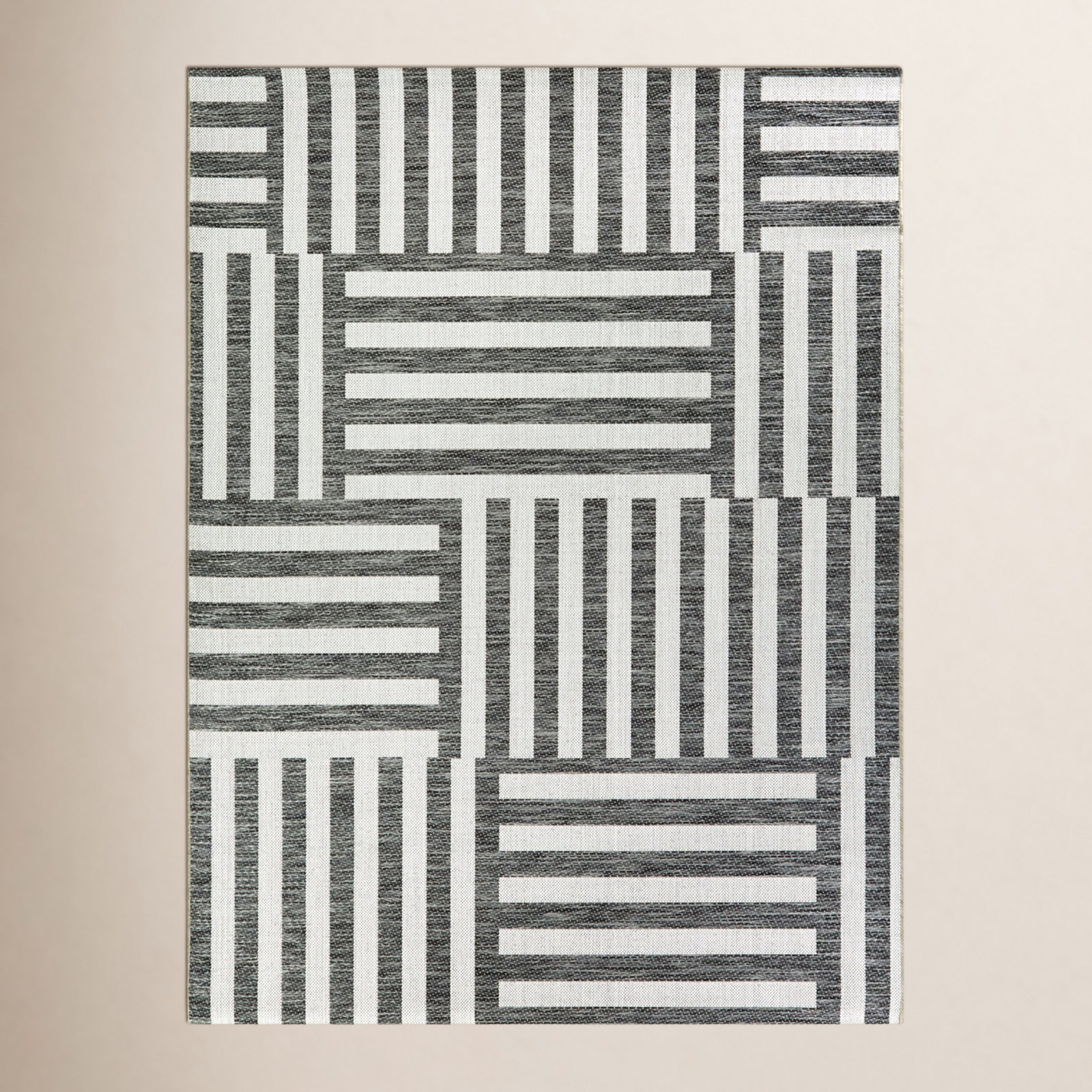 Pauling Charcoal Indoor/Outdoor Rug, Rectangle 7'10" x 10'