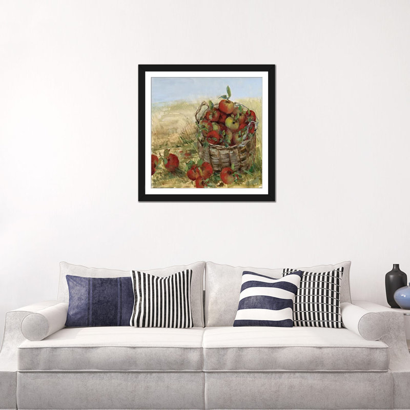 « apple cueillette ii », impression sur toile, Papier d'art encadré noir, Blanc, H 16 po x l 16 po x P 1 po