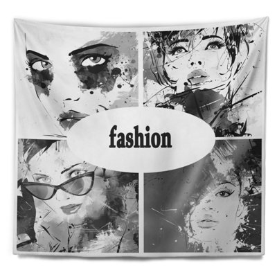 Collage de portraits de visages de filles Abstract