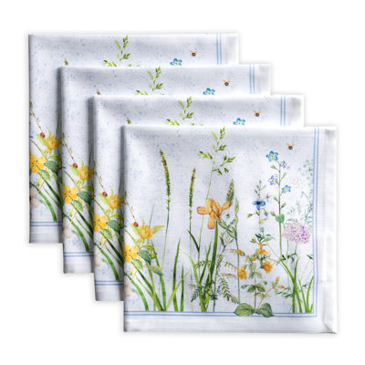 Serviette de table en coton 20 po fleurs de mai