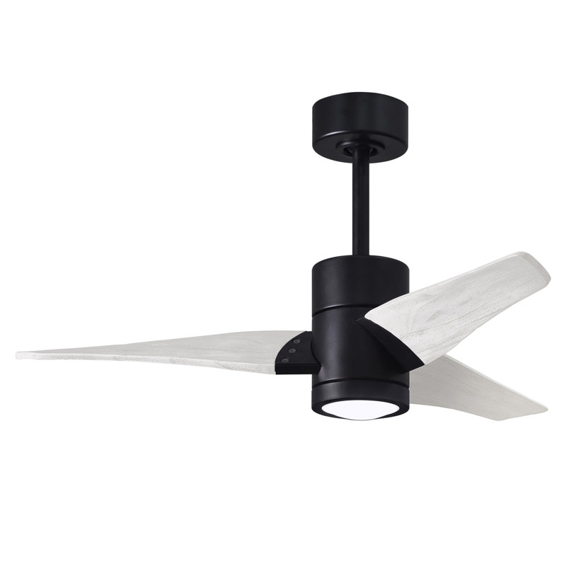 Ceiling Fan with LED Lights, Matte Black, Matte White, 42"