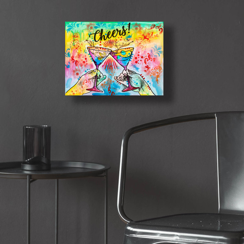 «Cheers - Martini Splash» par Dean Russo, art mural en verre acrylique, H 12 po x l 16 po x P 0,13 po