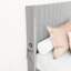 Cadre de lit double avec rangement à vérin à gaz, tête de lit à oreilles moderne, ports, sans sommier, gris, cadre de rangement à optimisation d'espace, conception, rembourrage en mousse, revêtement en lin, gris-1082040000-1082040031