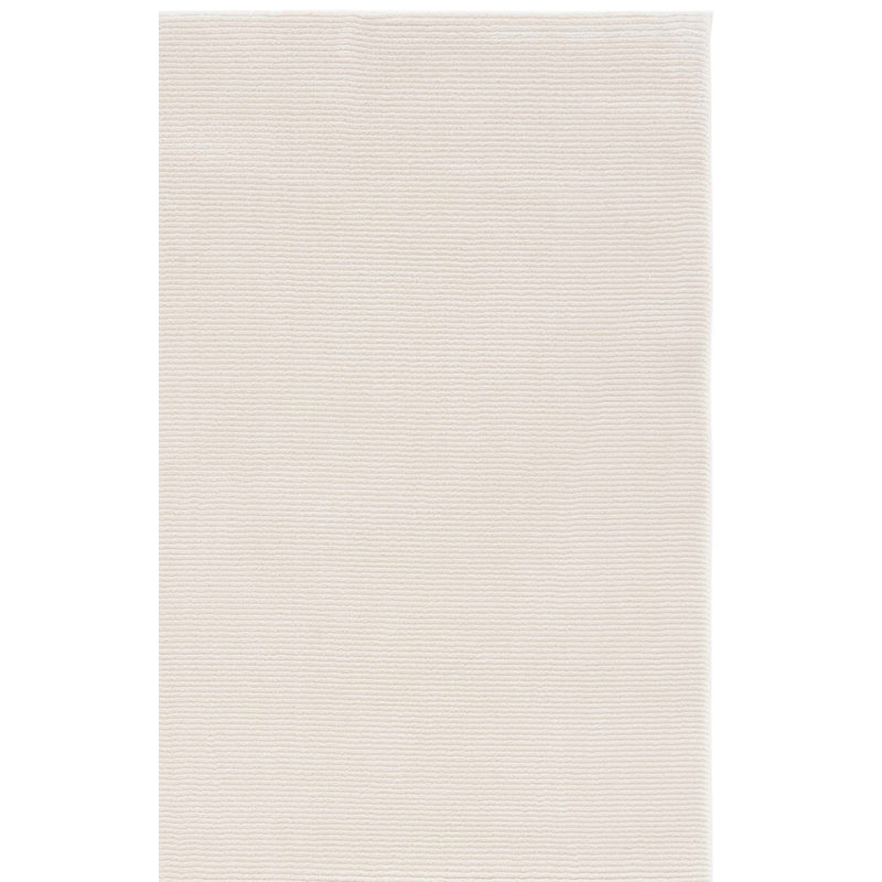 Tapis ivoire en polyester tissé à la main Anabeatriz, Rectangle 2 pi 7 po x 5 pi