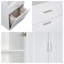 Armoire de salle de bain haute avec panier à linge inclinable Armoire de rangement en panneau de fibres à densité moyenne avec tablette réglable et dispositif anti-arrachement pour l'organisation de la salle de bain-1824764858