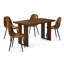 Ensemble de table de salle à manger rectangulaire 63 pièces 5 pièces avec chaises rembourrées 63 po-131071605