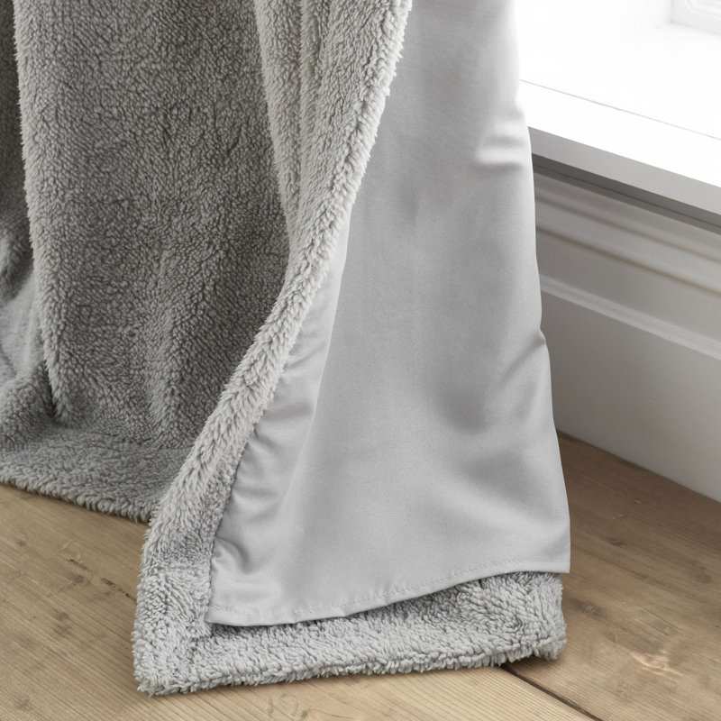 Sherpa Eyelet Room Darkening Curtain, 168 W x 183 D cm