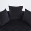 Fauteuil en velours noir - 40,6 po Largeur, rembourrage en mousse pour le salon