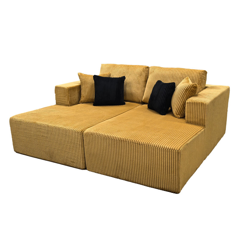 Froshtonvale Boneless Double Chaises Loveseat, Ginger