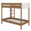 Lit superposé simple en bois d'hévéa, structure de lit superposé rembourré avec échelle incluse