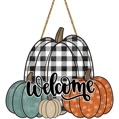 Fall Decorations For Home Fall Door Decor Pumpkin Wall Decor Welcome Sign Wooden Front Door Hanger Pumpkin Hanging Sign For Harvest Thanksgiving Farmhouse Porch Indoor Outdoor Home Decorations