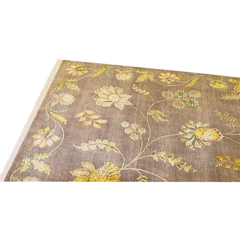 High-Quality Hand-Knotted Brown Area Rug