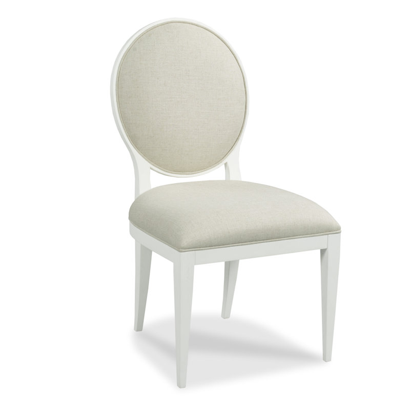 Ovale Upholstered Dining Chair, Alabaster, Repel Stainguard