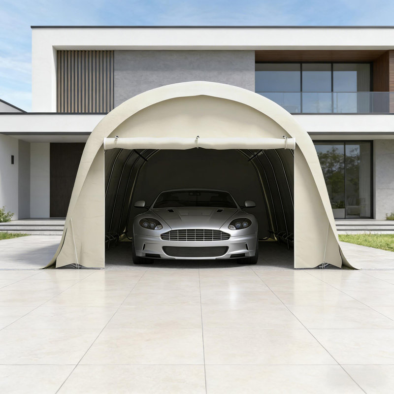 Tente de garage spacieuse, abri d'auto robuste, Beige