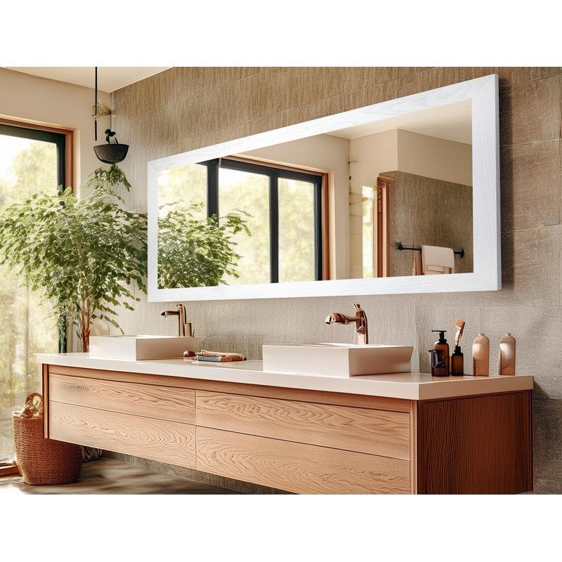 Miroir Ebark Designs Ebark, 66 po x 33 po, Blanc