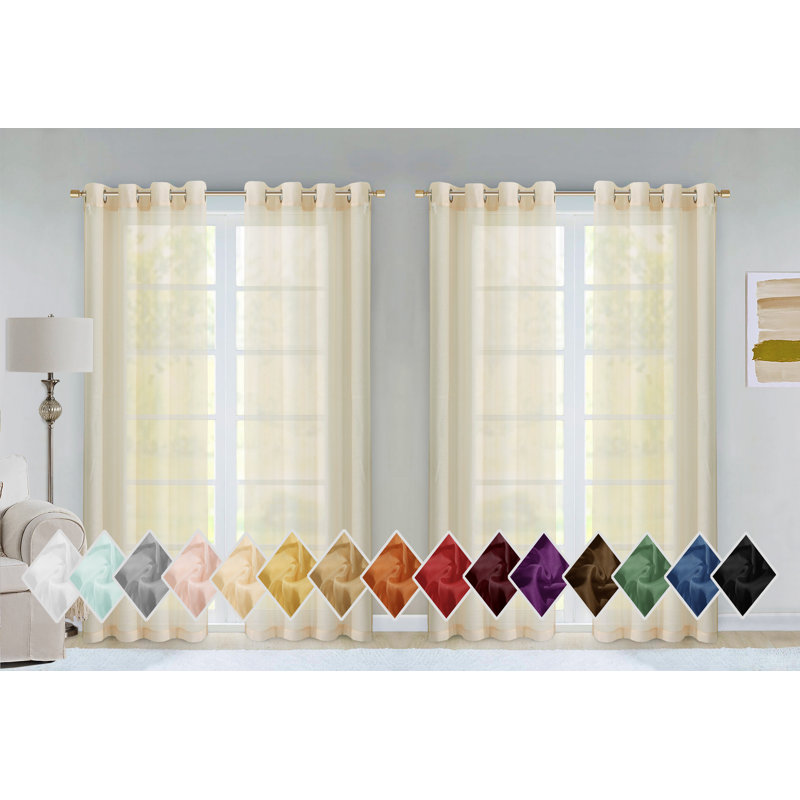 Gwenith Sheer Curtain Pair, Beige
