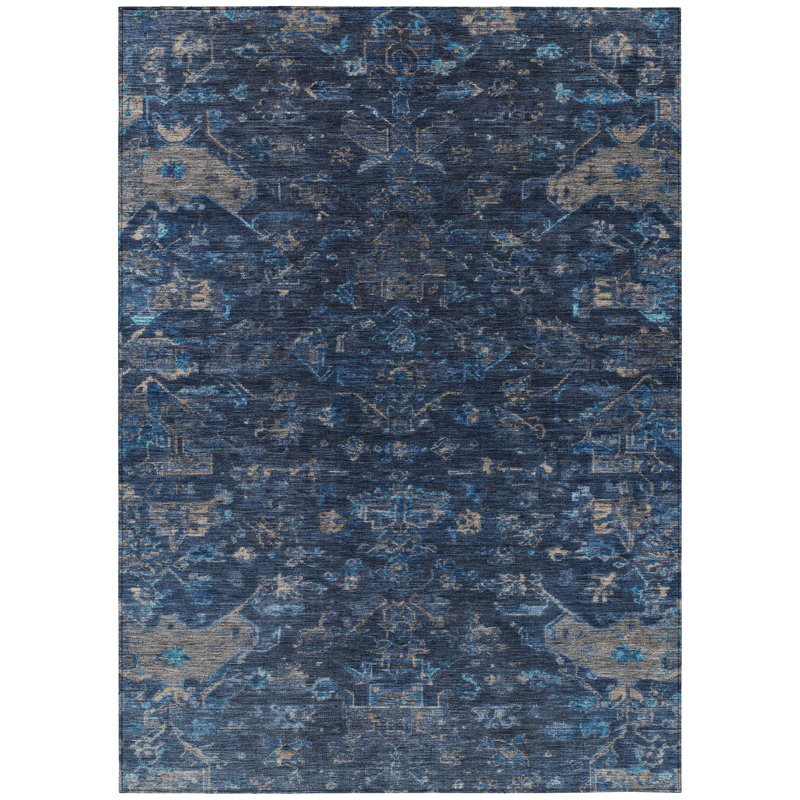Machine Washable Indoor/Outdoor Hashlamoun ACN2322 Global Rug, Rectangle 9' x 12'