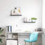 Ensemble de 2 tablettes murales flottantes décoratives en bois aggloméré gris brillant