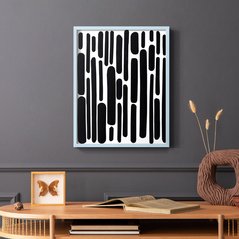 Shuffle I, reproduction encadrée - bois massif, H 10 po x l 8 po, Bleu